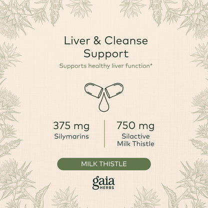 Gaia Herbs Milk Thistle Seed Liquid Phyto-Capsules, 60 Count