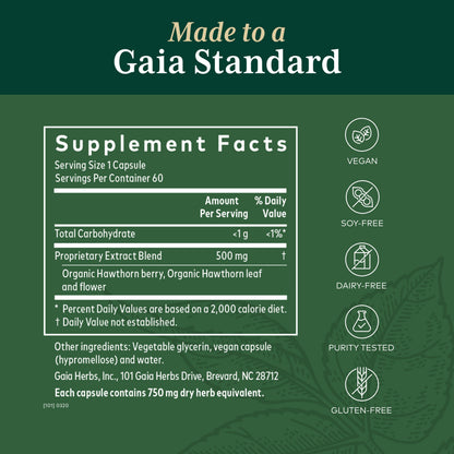 Gaia Herbs Hawthorn 60 Capsules