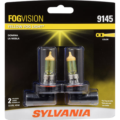 SYLVANIA - 9145 Fog Vision - High Performance Yellow Halogen Fog Lights, Sleek Style & Improved Safety, Street Legal, For Fog Use Only (Contains 2 Bulbs)