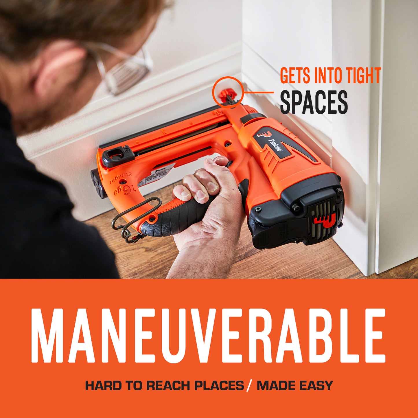 Paslode, Cordless Finish Nailer, 916000, 16 Gauge, Battery and Fuel Cell Powered, No Compressor Needed