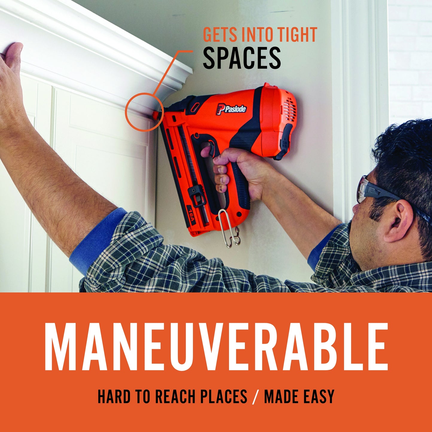 Paslode - Cordless Finish Nailer, 916200, 16 Gauge Angled, Battery and Fuel Cell Powered, No Compressor Needed