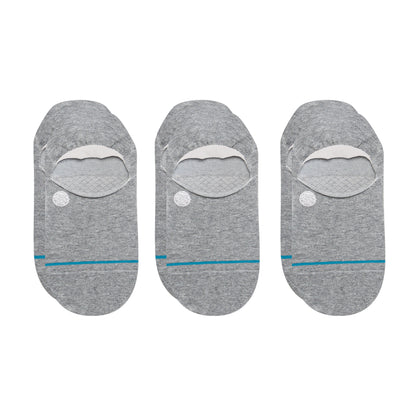 Stance Icon No Show 3 Pack Socks (Large, Heather Grey)