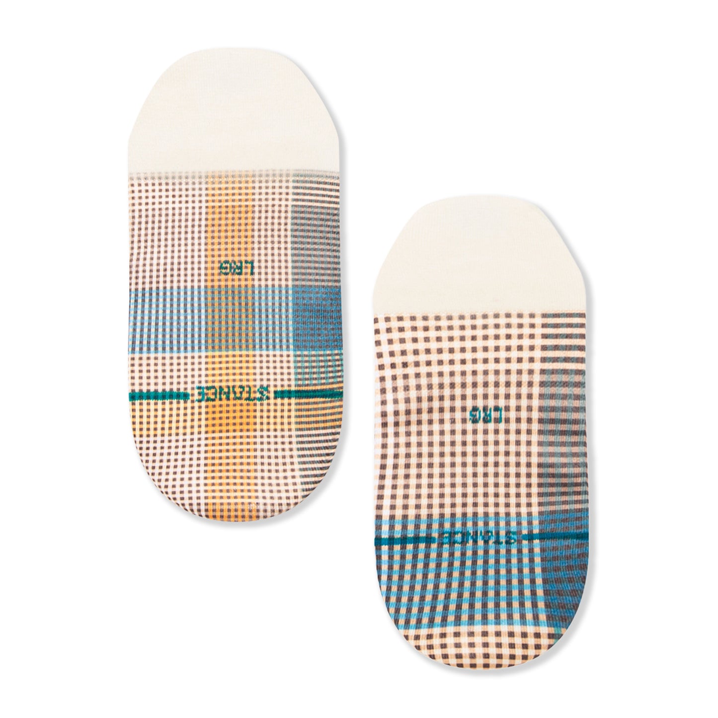 Stance Tartan No Show Socks (Medium, Teal)