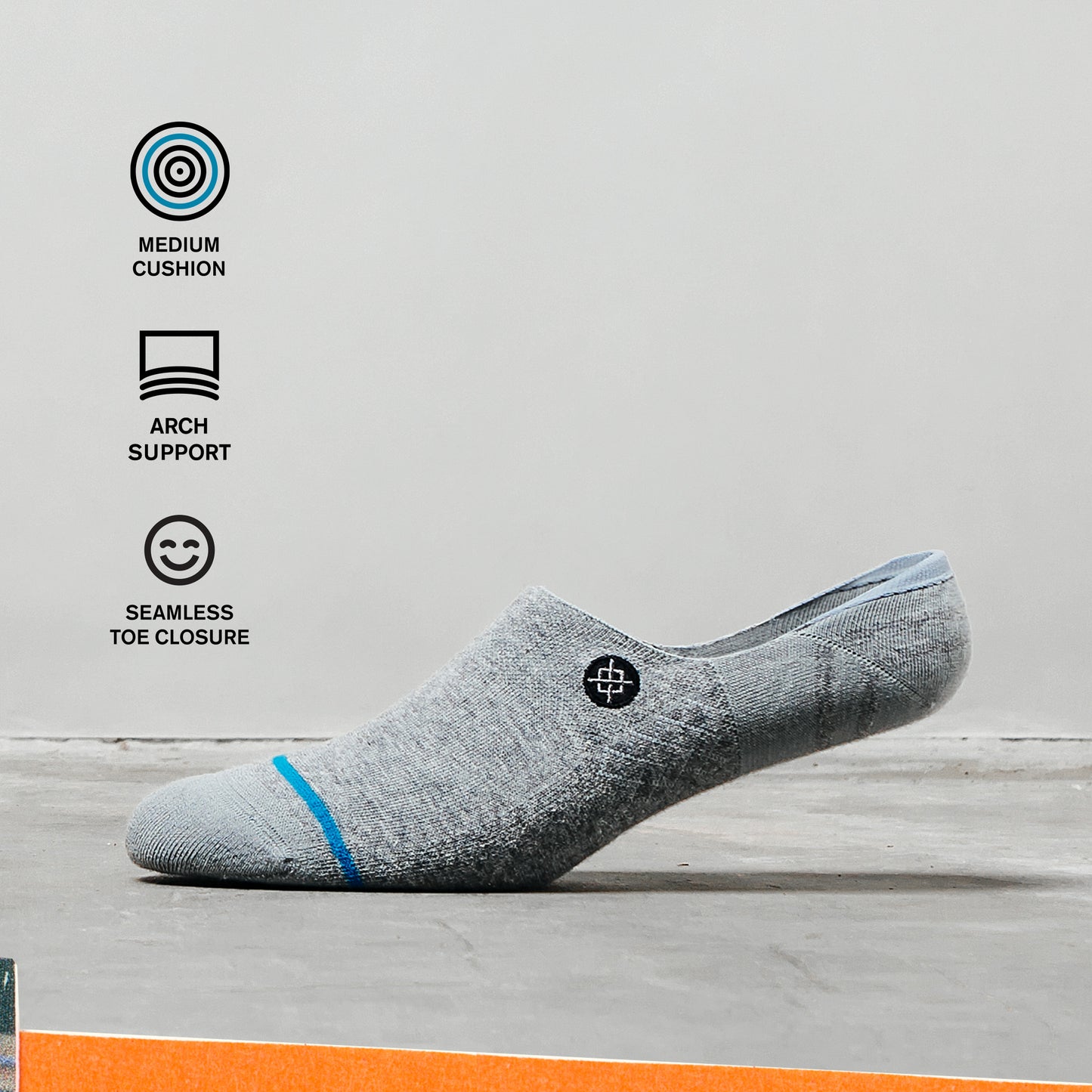 Stance Hue No Show Socks (Medium, Grey)