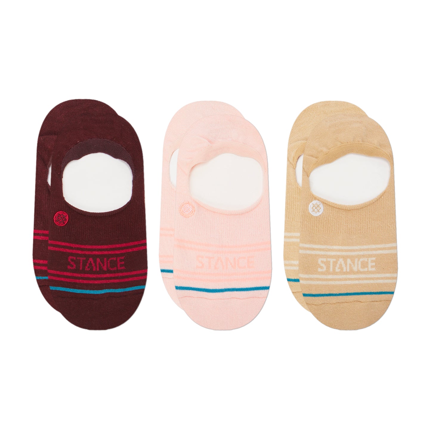 Stance Basic 3 Pack No Show Socks (Medium, Burgundy)