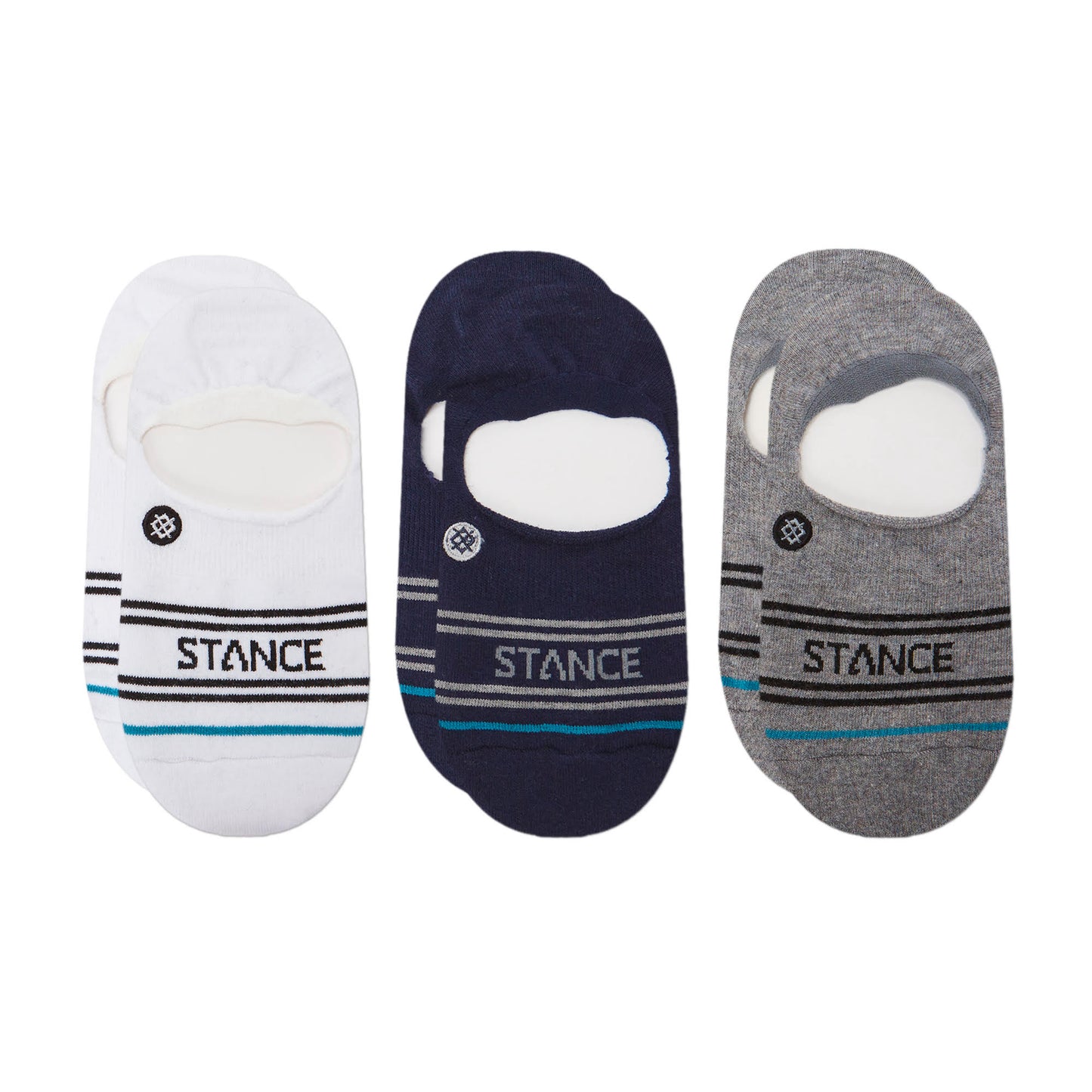 Stance Basic 3 Pack No Show Socks (Large, Navy)
