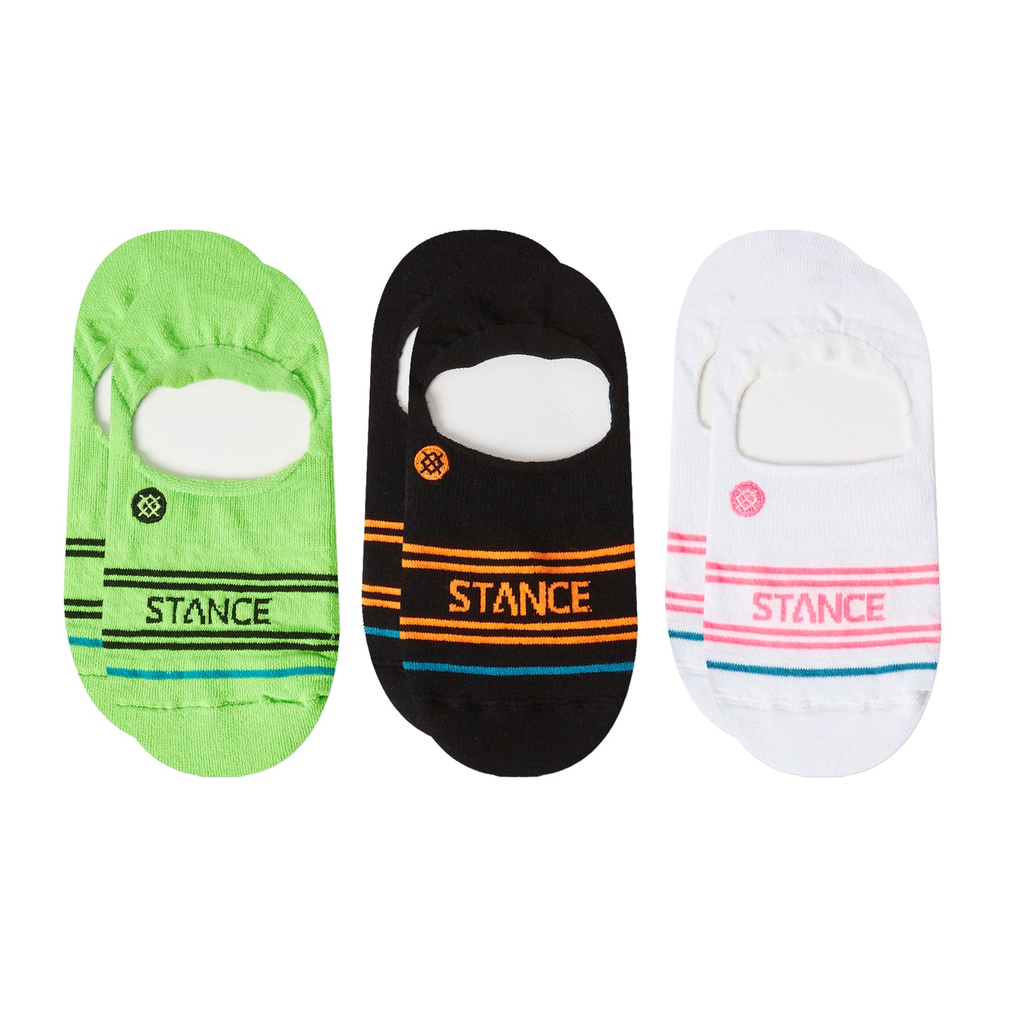 Stance Basic 3 Pack No Show Socks (Small, Volt)