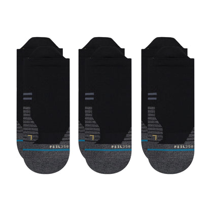 Stance Tab Run Light Socks [3 Pack] (Small, Black)