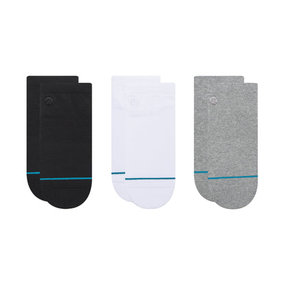 Stance Icon Low 3 Pk Low Socks (Large, Multi)