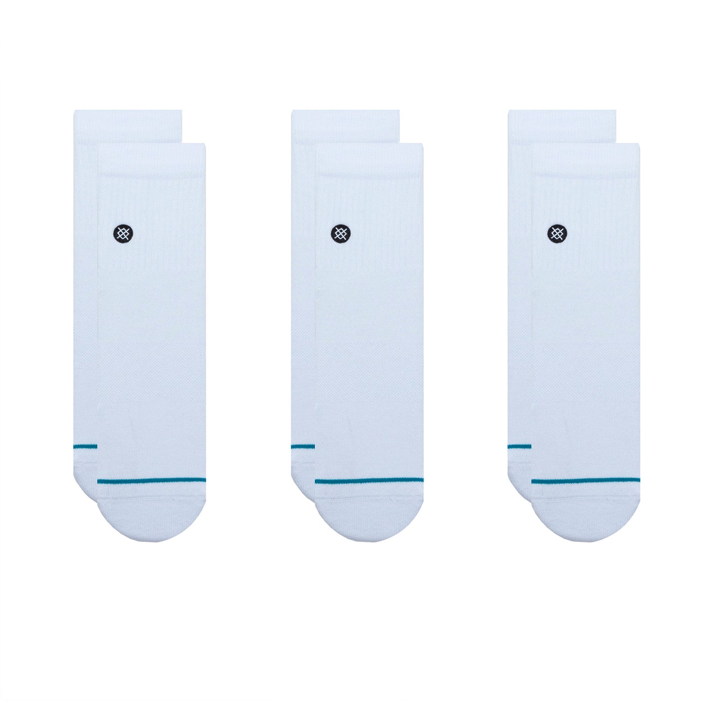 Stance Icon Quarter Icon Socks [3 Pack] (Medium, White)