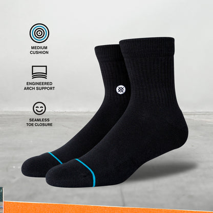 Stance Icon Quarter Icon Socks [3 Pack] (Medium, White)