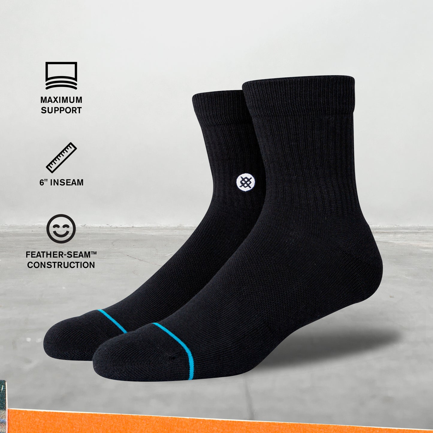 Stance Crossing Paths Quarter Socks (Medium, Multi)