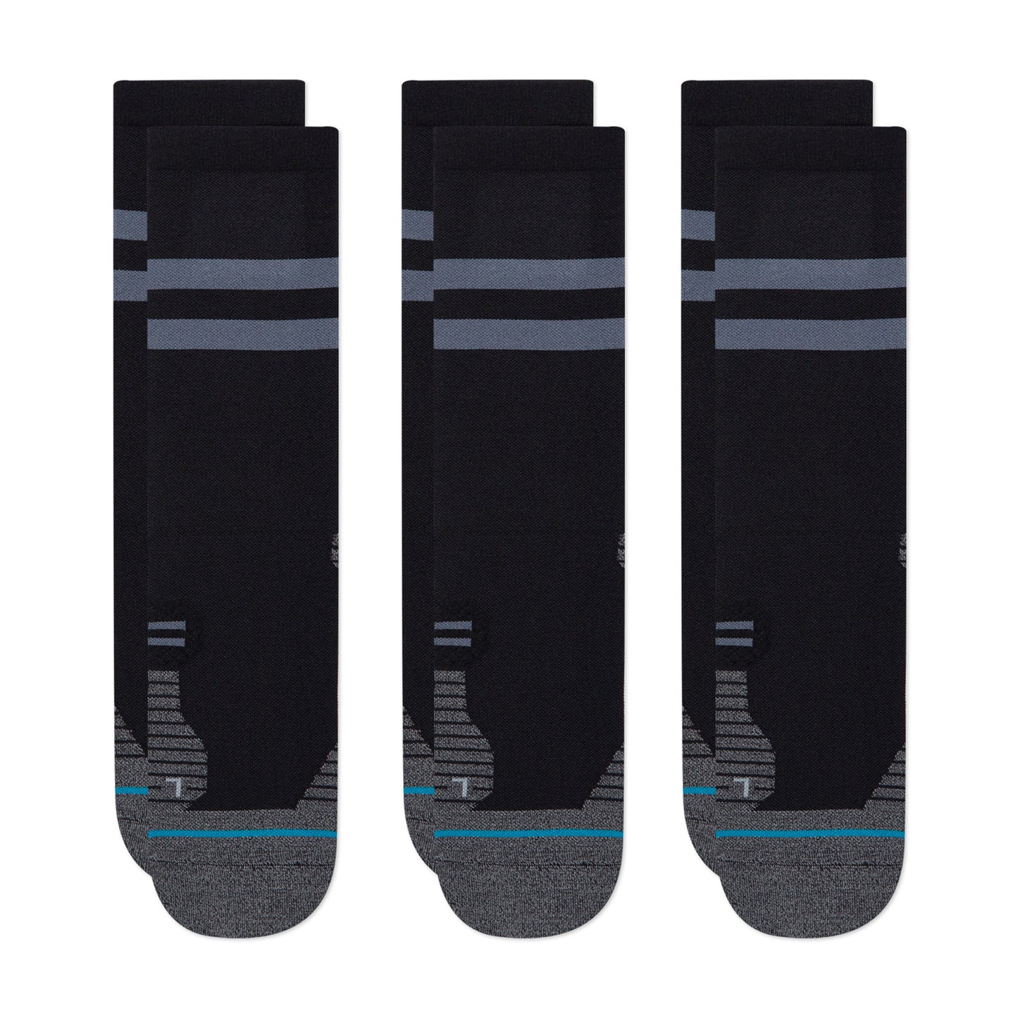 Stance Run Light Crew Socks [3 Pack] (Small, Black)