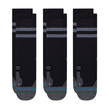 Stance Run Light Crew Socks [3 Pack] (Small, Black)
