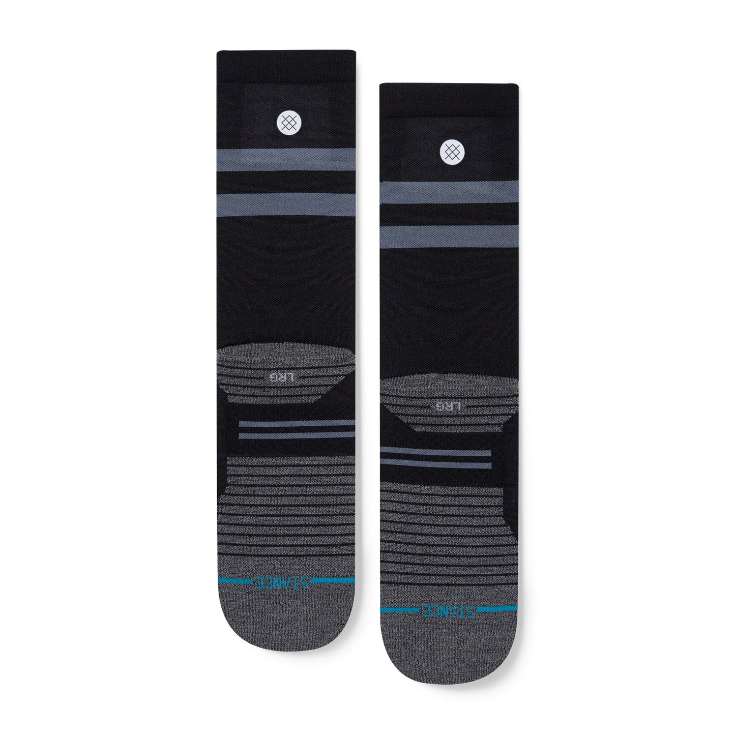 Stance Run Light Crew Socks [3 Pack] (Small, Black)