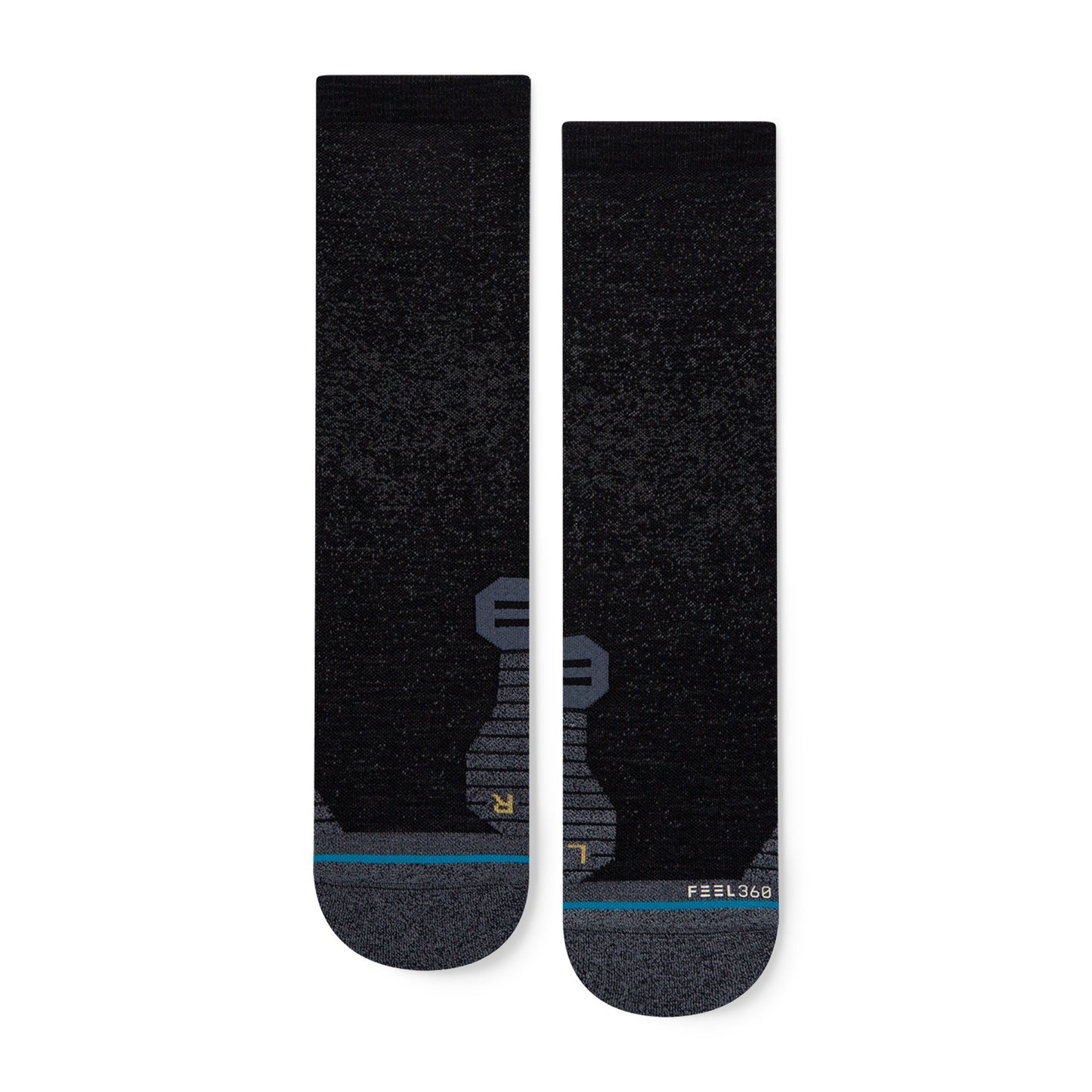 Stance Run Wool Crew St Socks (Medium, Black)