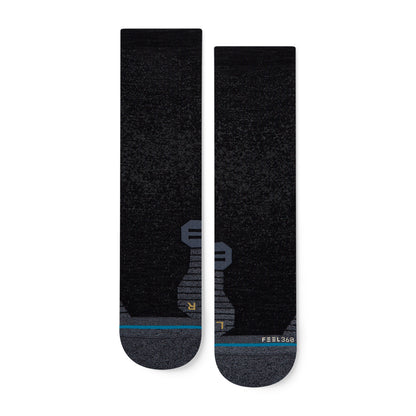 Stance Run Wool Crew St Socks (Medium, Black)