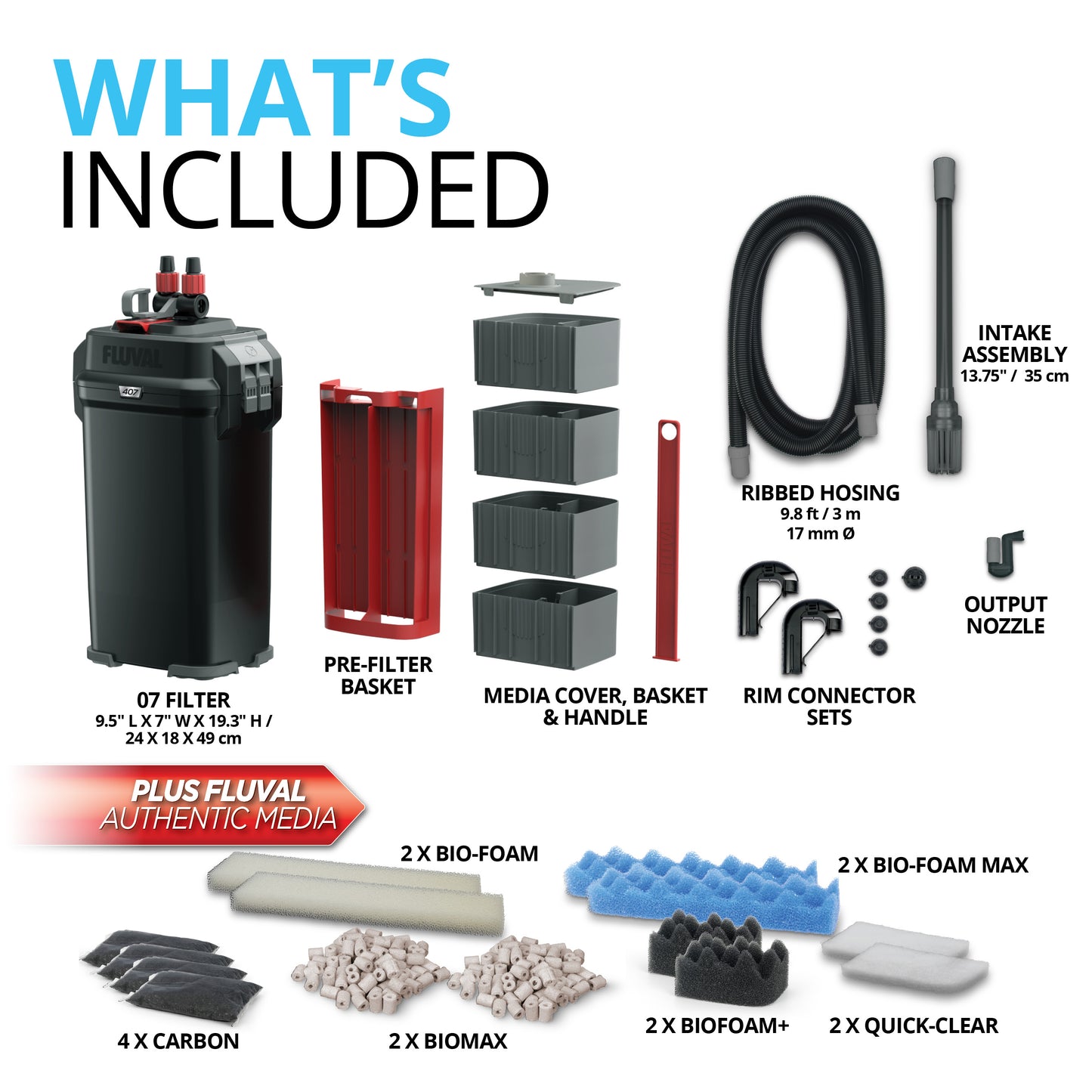 Fluval 407 Perfomance Canister Filter for Aquariums Up to 100 Gallons