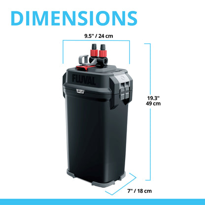 Fluval 407 Perfomance Canister Filter for Aquariums Up to 100 Gallons