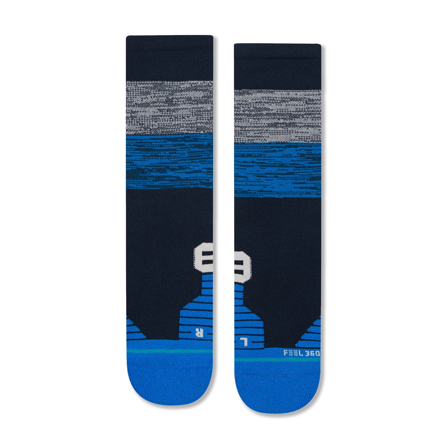 Stance Starting Block Crew Socks (Large, Navy)
