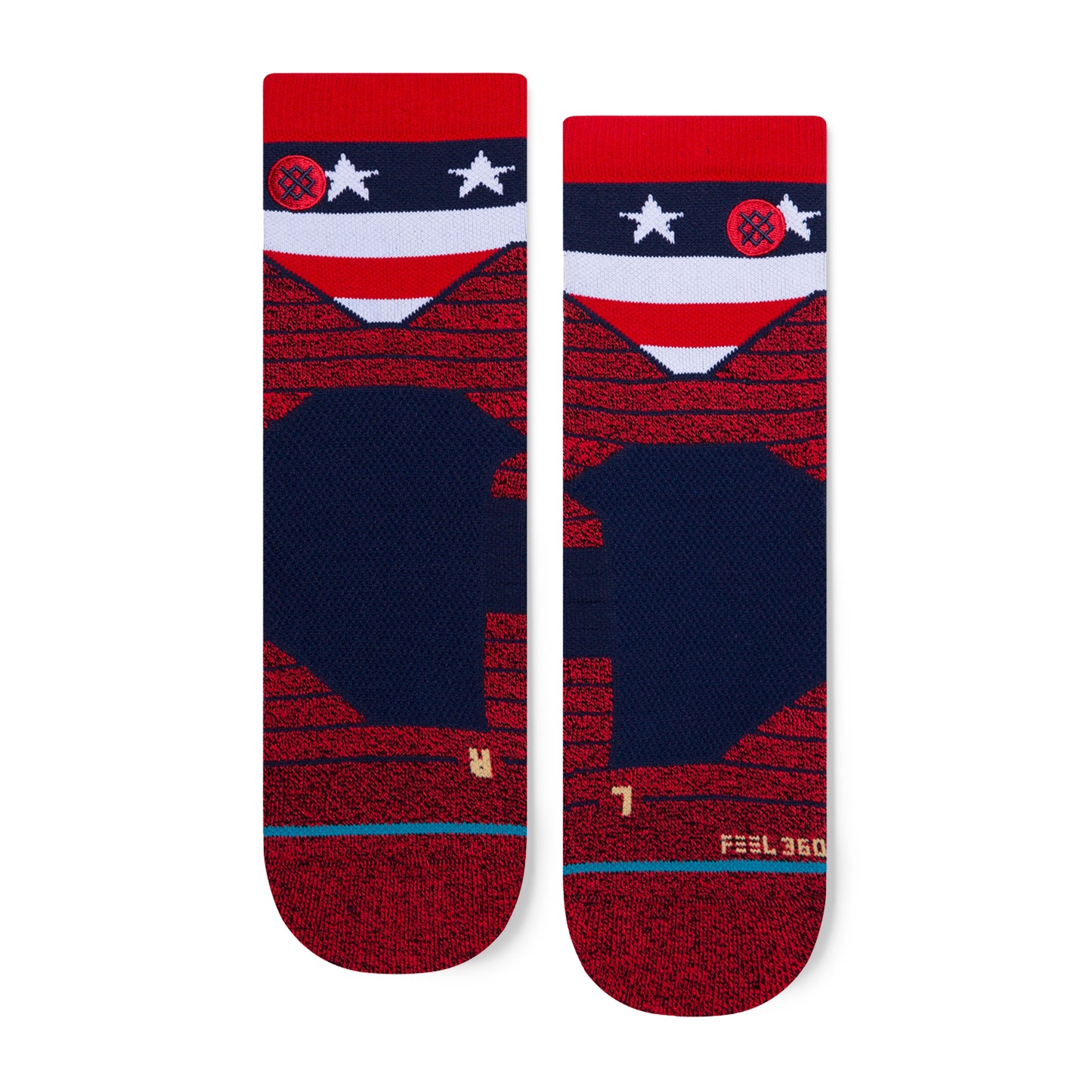 Stance American Qtr Socks (Large, Red)