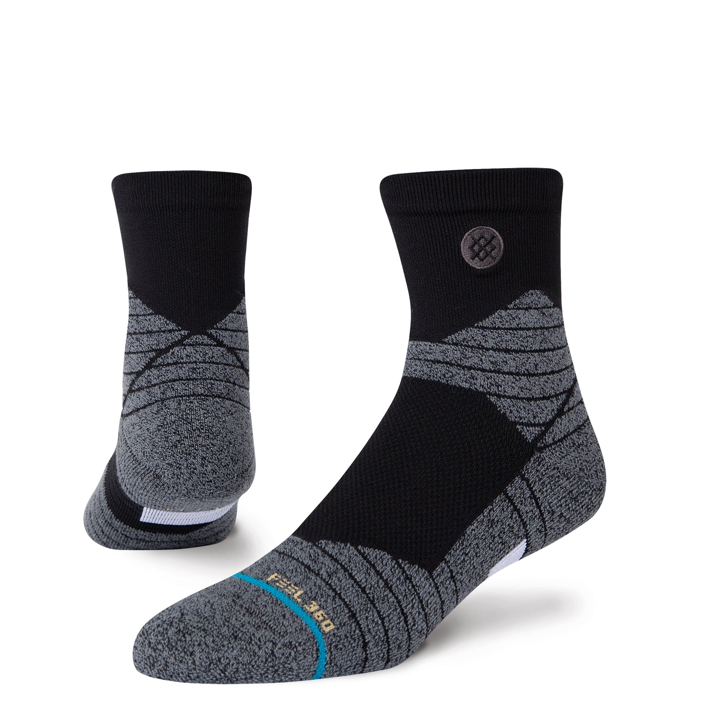 Stance Icon Sport Qtr Socks (Medium, Black)