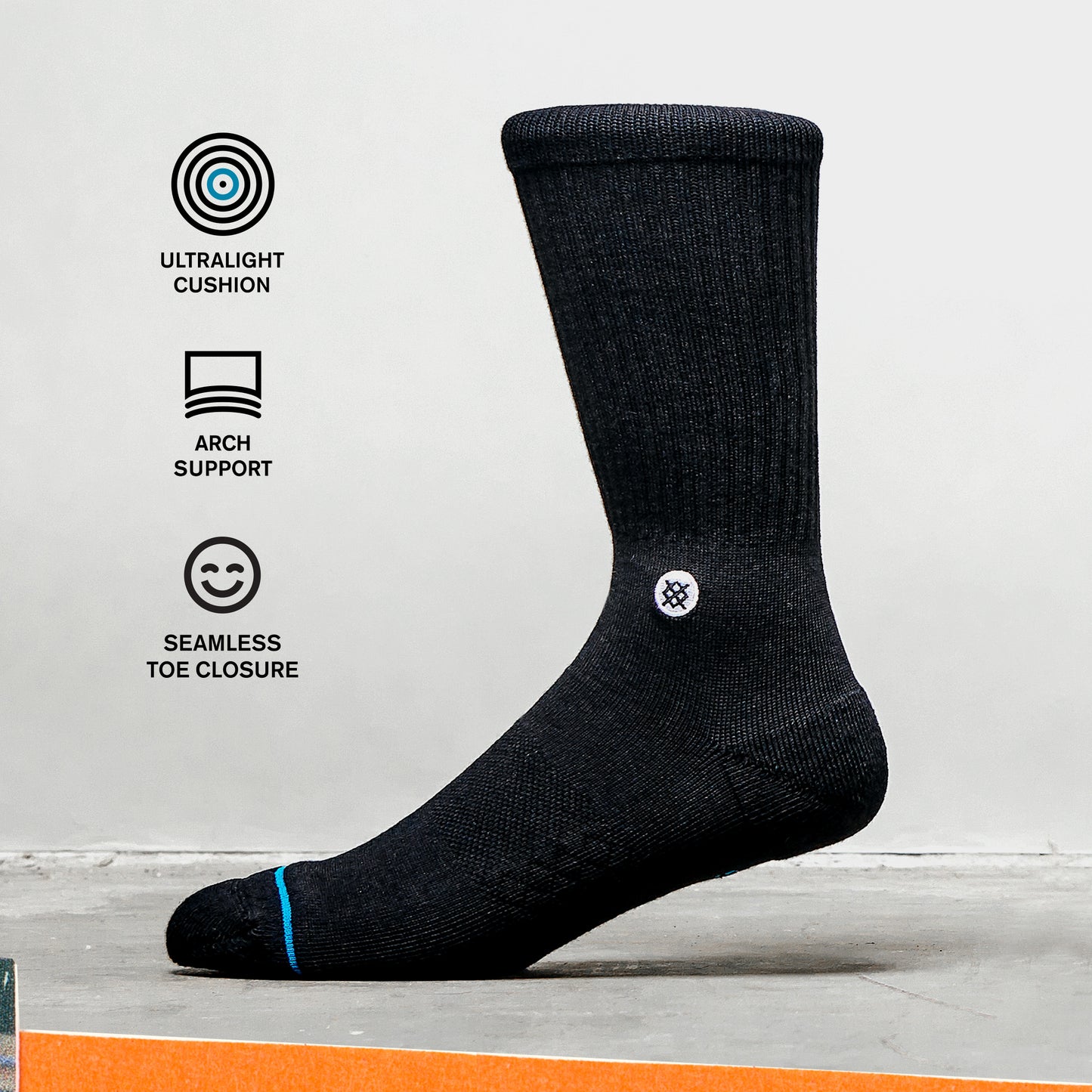 Stance Warbird Crew Socks (X-Large, Burgundy)