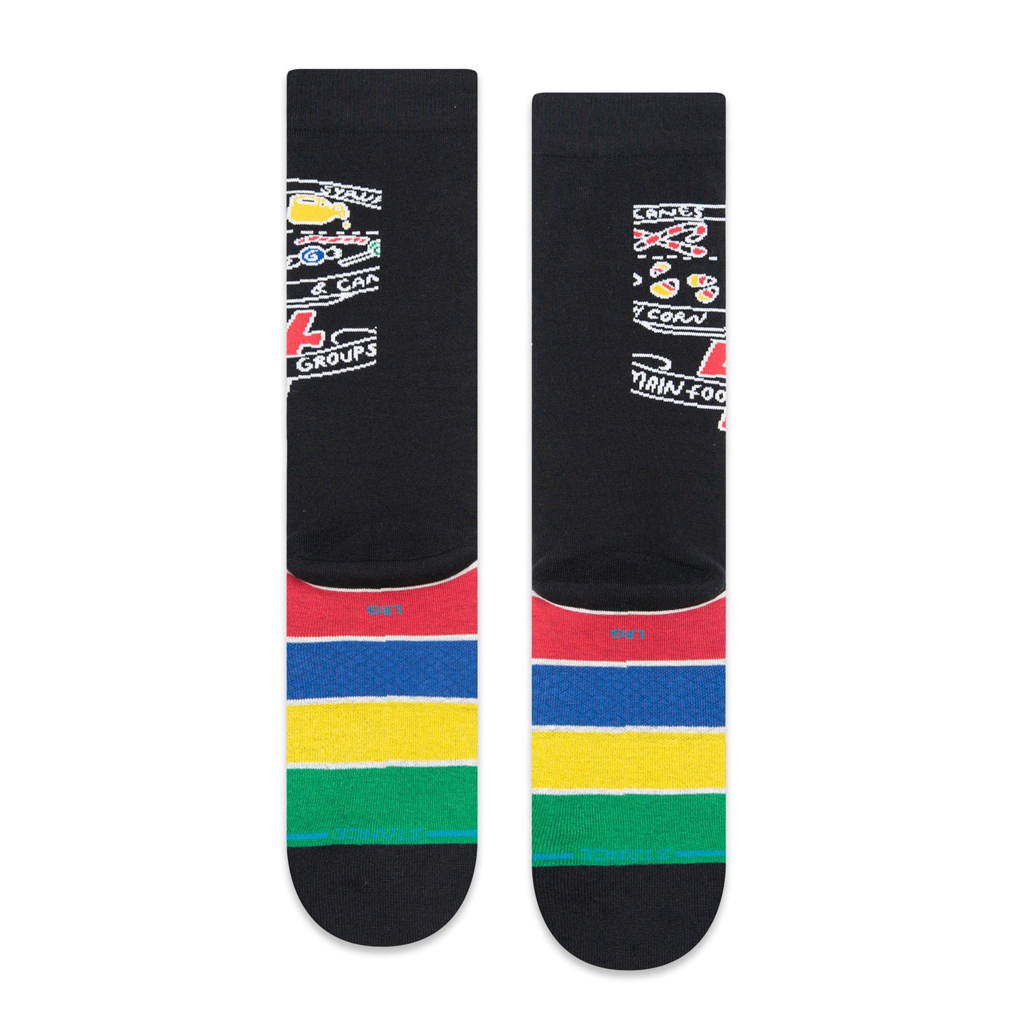 Stance Food Groups Crew Socks (Large, Black)