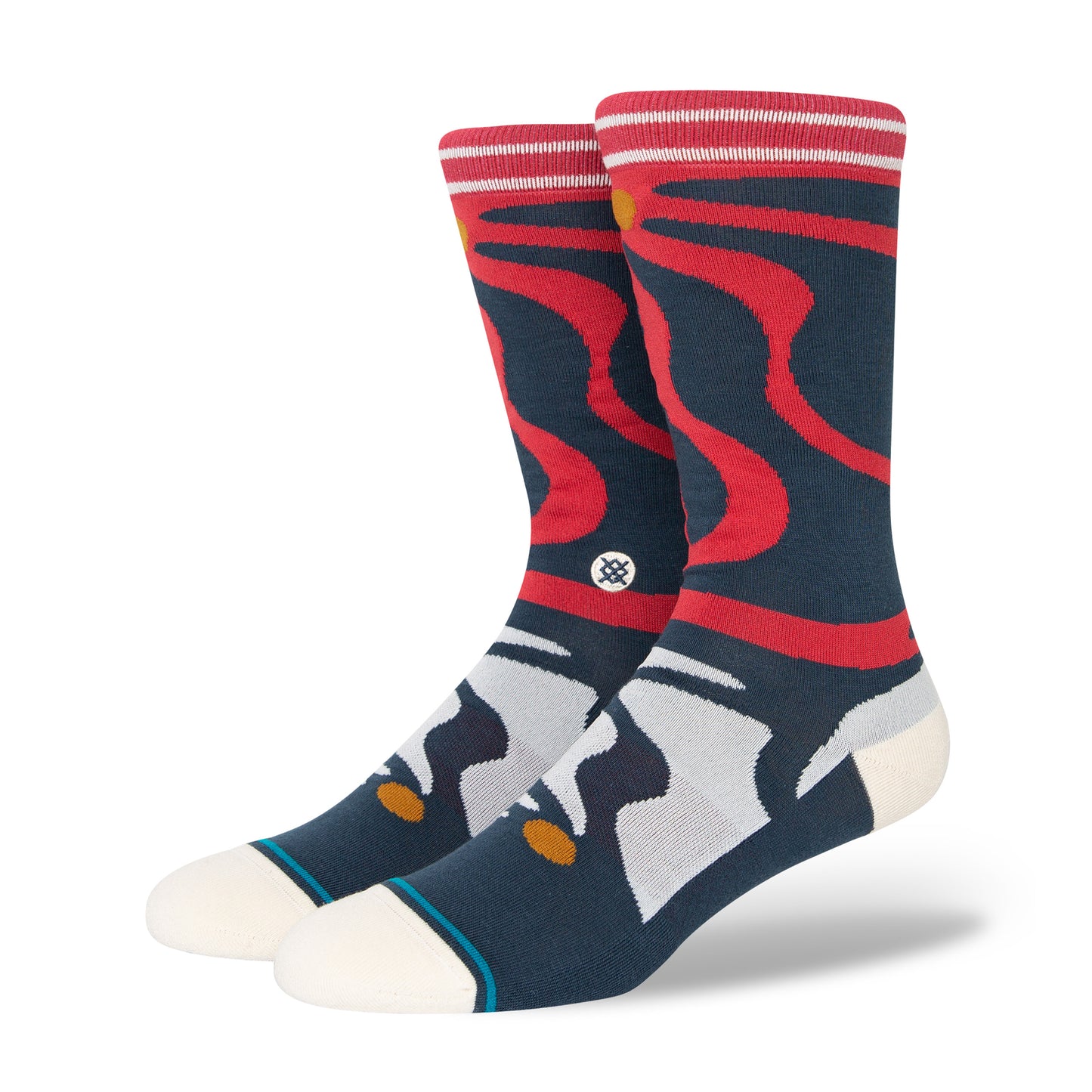 Stance Upside Crew Socks (Medium, Red)