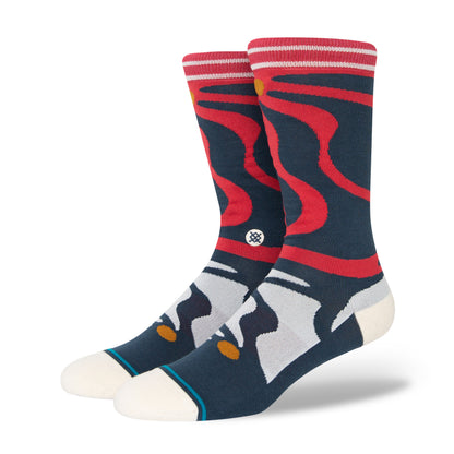 Stance Upside Crew Socks (Medium, Red)