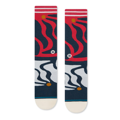 Stance Upside Crew Socks (Medium, Red)