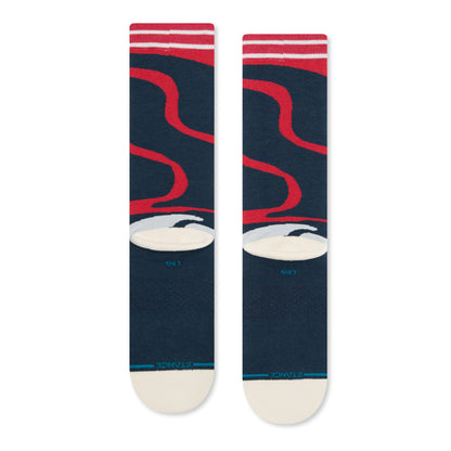 Stance Upside Crew Socks (Medium, Red)