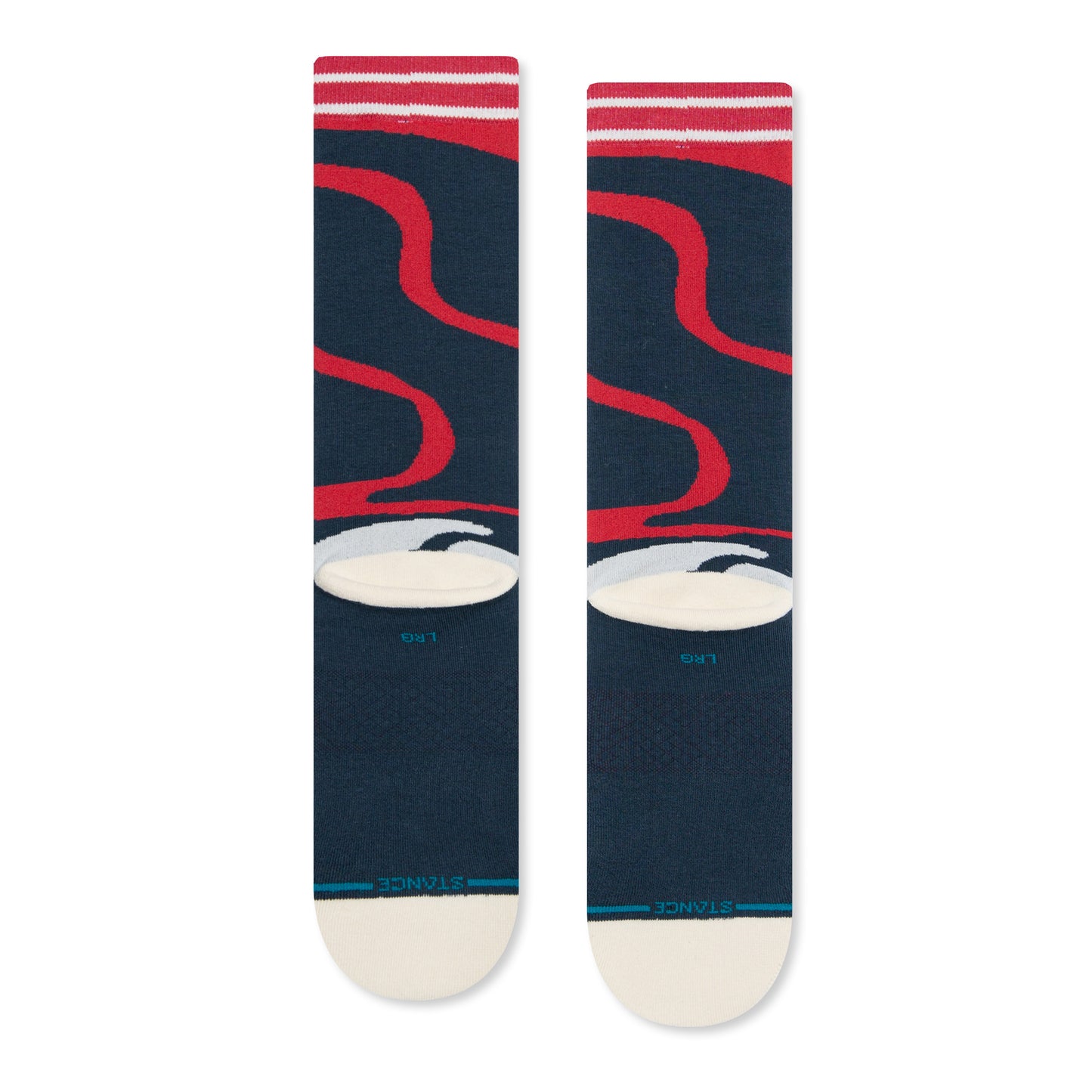 Stance Upside Crew Socks (Medium, Red)