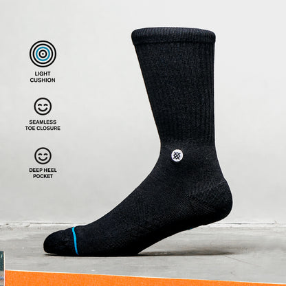 Stance Vine Crew Socks (Medium, Washed Black)