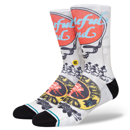 Stance Grate Crew Socks (Small, Vintage White)