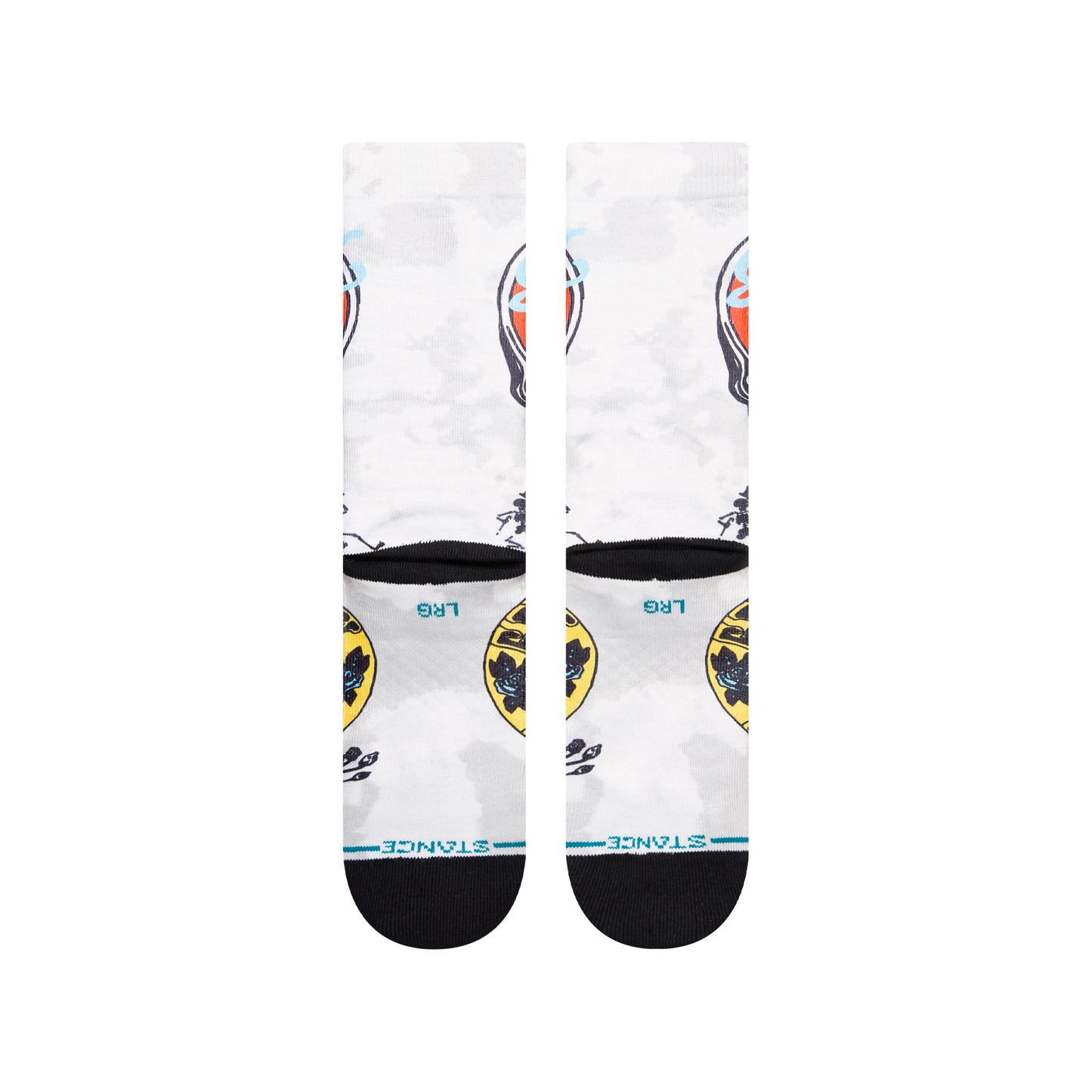 Stance Grate Crew Socks (Medium, Vintage White)