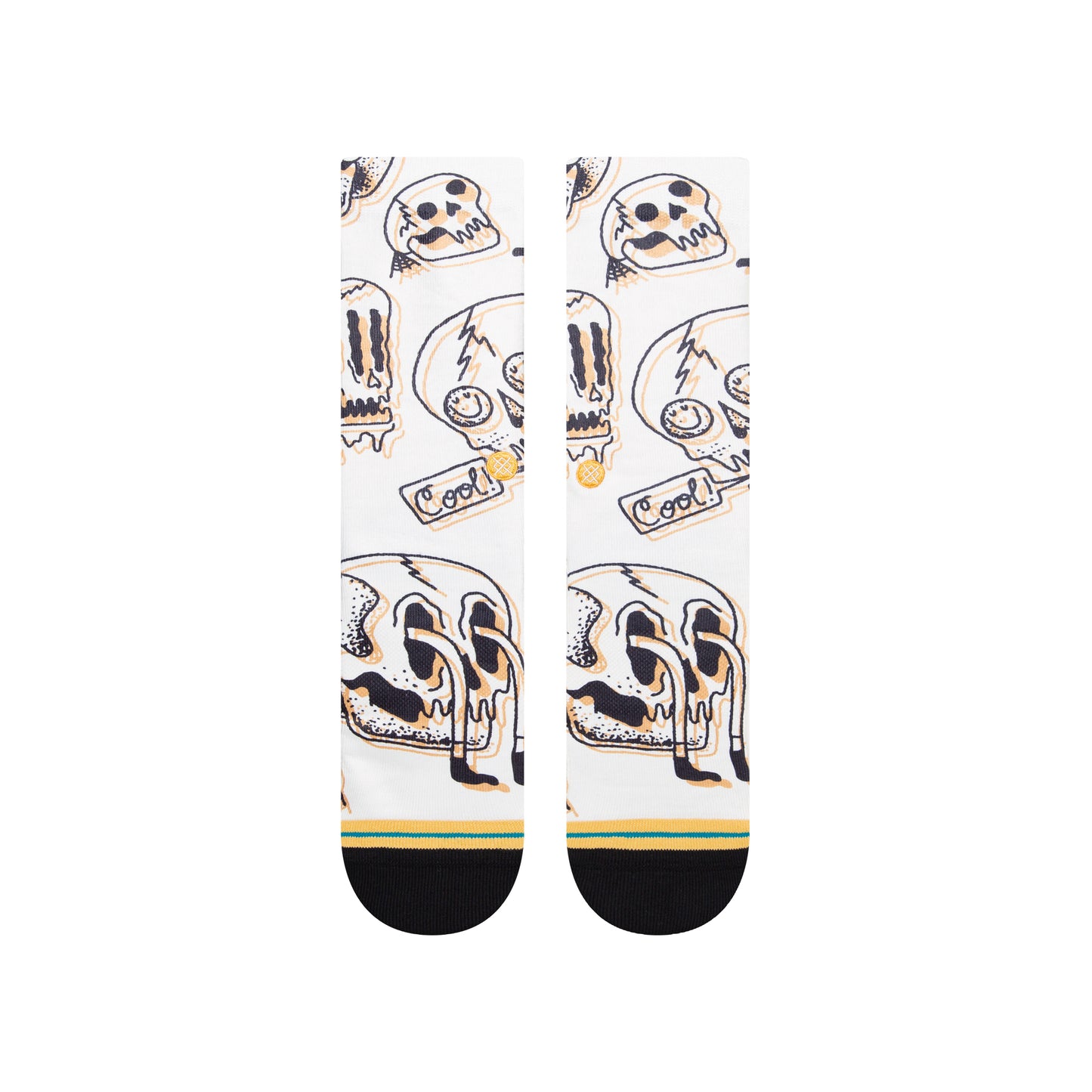Stance Talkin Heads Crew Socks (Medium, Vintage White)