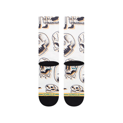 Stance Talkin Heads Crew Socks (Medium, Vintage White)