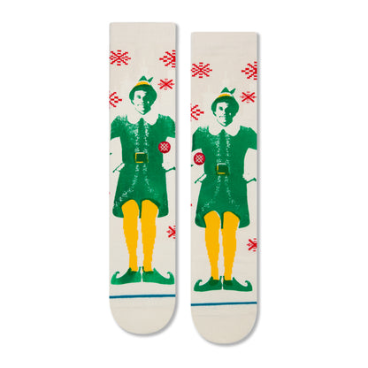 Stance Buddy The Elf Crew Socks (Small, Offwhite)