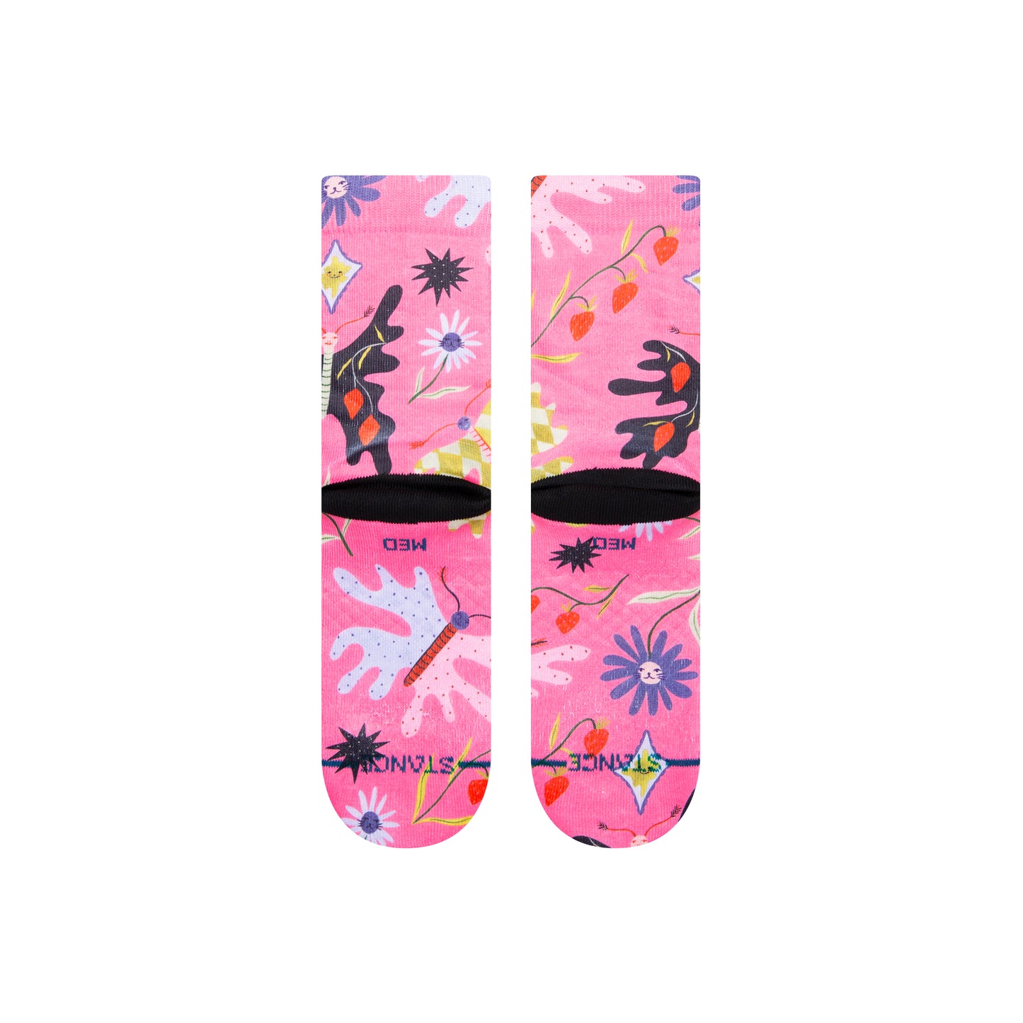 Stance Strawberry Patch Crew Socks (Medium, Pink)