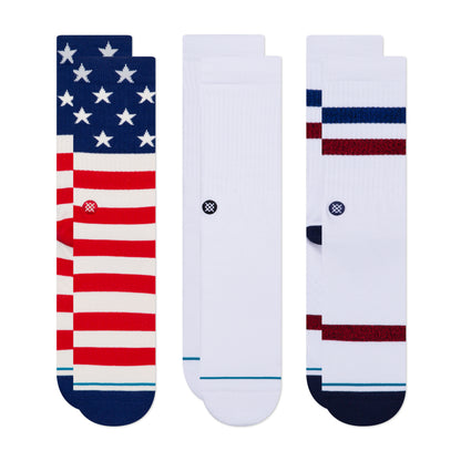 Stance The Americana Crew Socks [3 Pack] (Small)