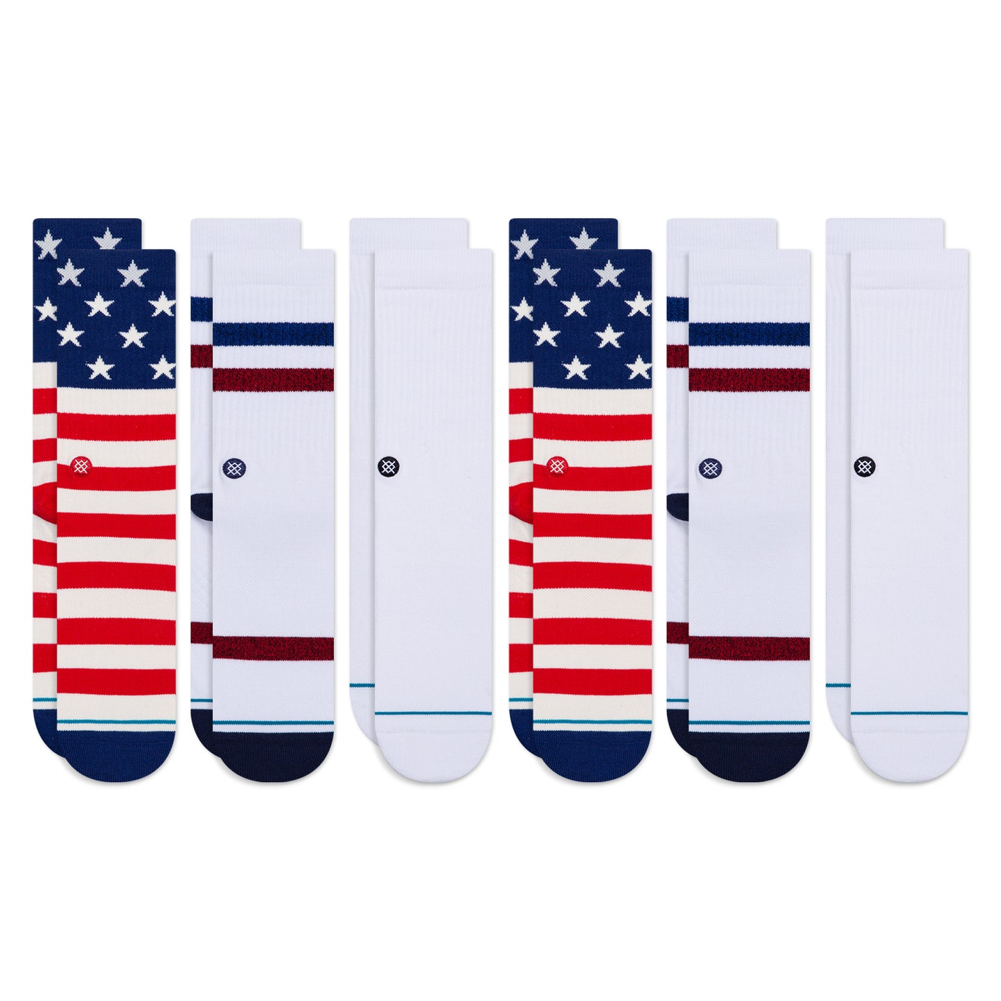 Stance Americana Crew Socks [6 Pack] (Large, Multi)