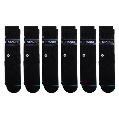 Stance Basic Crew Socks [6 Pack] (Medium, Black)