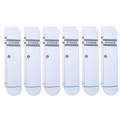 Stance Basic Crew Socks [6 Pack] (Large, White)