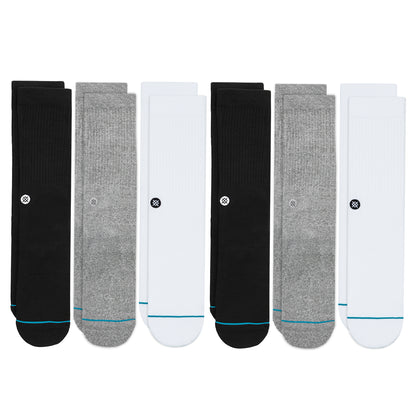 Stance Icon Crew Socks [6 Pack] (Large, Multi)