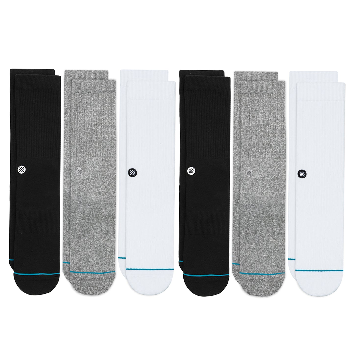 Stance Icon Crew Socks [6 Pack] (Medium, Multi)