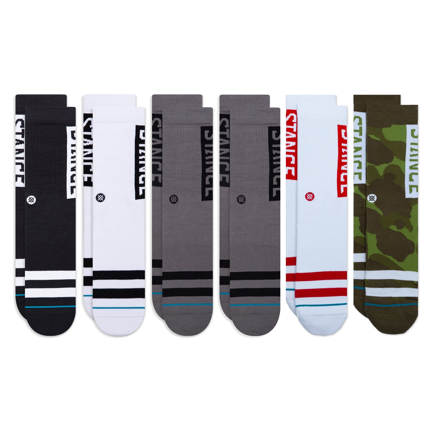 Stance Og Crew Socks [6 Pack] (Large, Multi)
