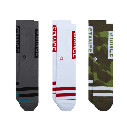 Stance Crew The OG Socks [3 Pack] (Small, Camo)