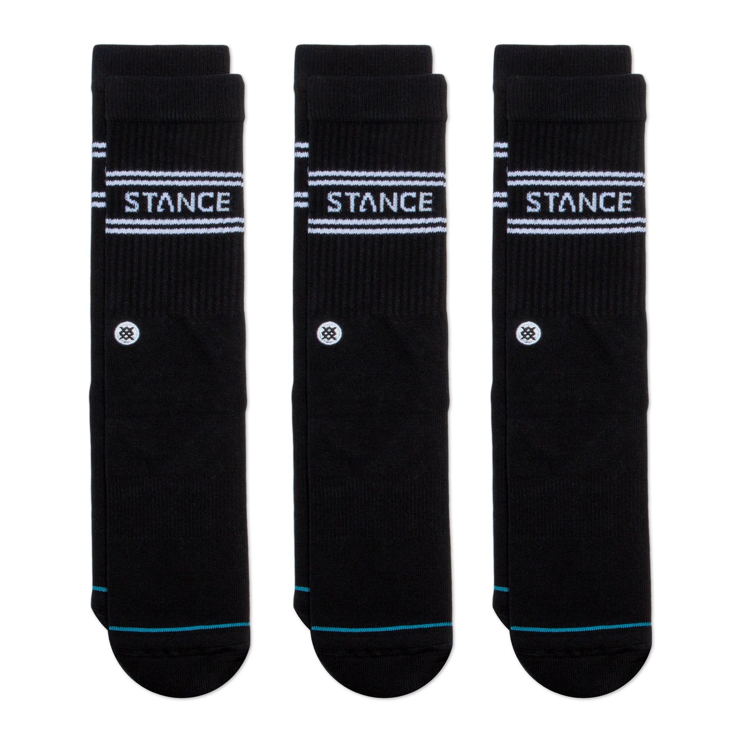 Stance Basic Crew Socks [3 Pack] (Medium, Black)