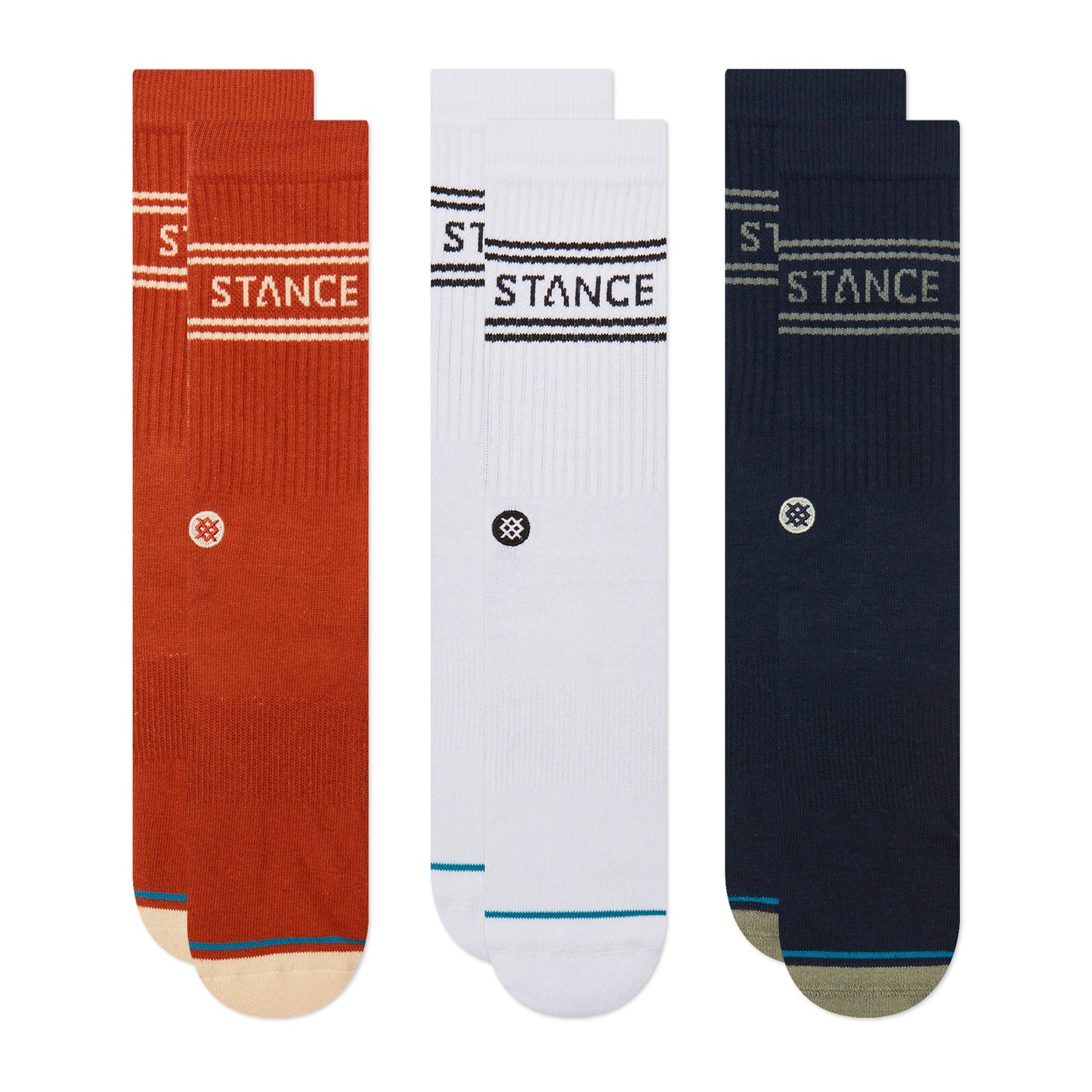 Stance Basic 3 Pack Crew (Medium,Indigo)